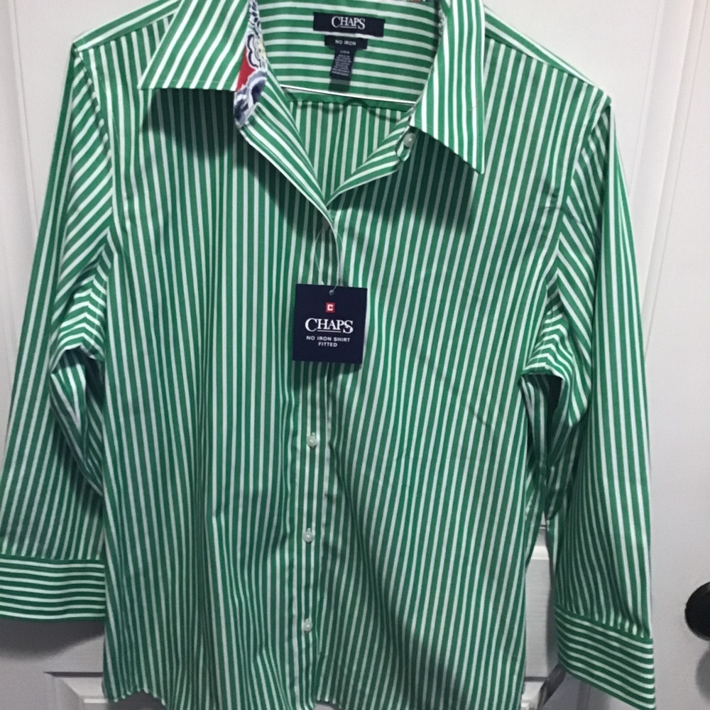 Chaps Ladies Button front cotton blouse NWT